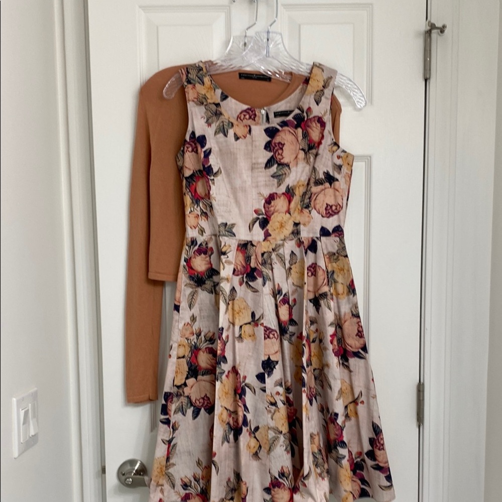 Peruvian Connection Cream Pleated A-Line Sundress